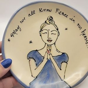 Julia Junkin Decorative Plate. "May We All Know Peace in Our Hearts."